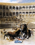 picador caught by the bull