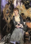 Miss Reubell Seated in Front of a Screen Miss Reubell Seated in Front of a Screen