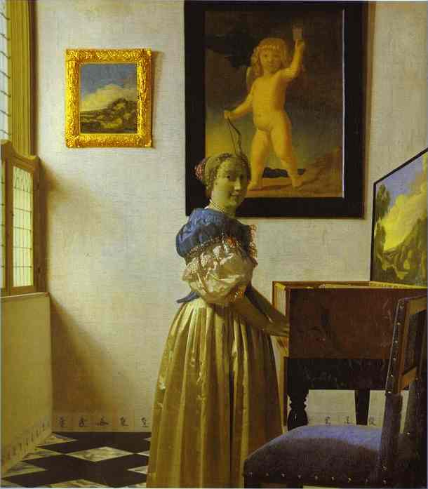 lady standing at the virginals