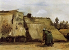 Cottage with Woman Digging