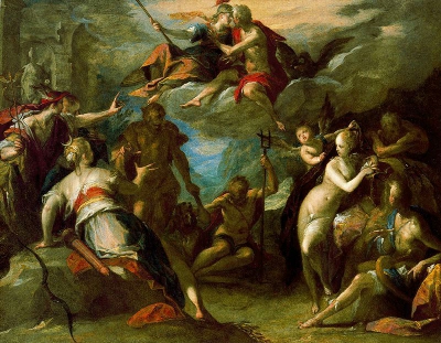 The Amazment of the Gods - Hans von Aachen German mannerist art history men women mythological gods sixteenth century